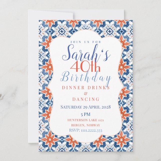 Detaillierte Hübsche Stapelgestaltung Einladung (Vorderseite)