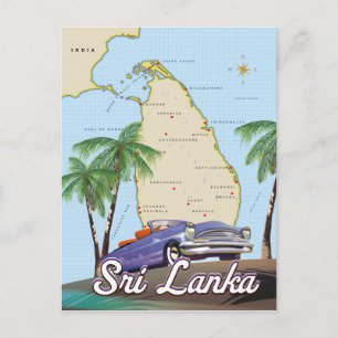 Detaillierte illustrierte Karte von Sri Lanka