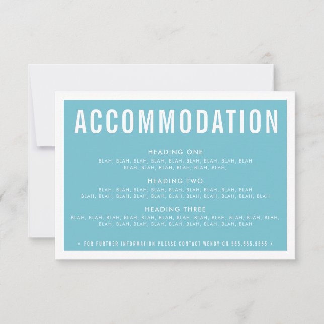 DETAILLIERTE INFORMATIONEN ÜBER DAS türkisblaue Aq RSVP Karte (Vorderseite)