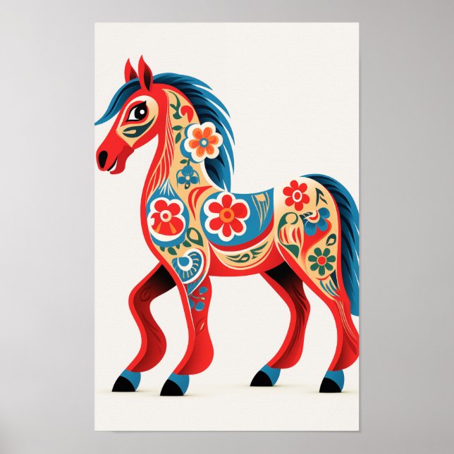 Detaillierte Informationen zu Dala Horse Art #6 Poster (Vorne)