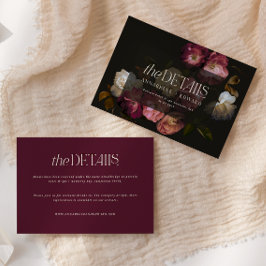 Detaillierte Informationen zur moody floralen Hoch Begleitkarte