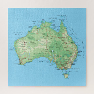 Detaillierte Karte Australiens Puzzle