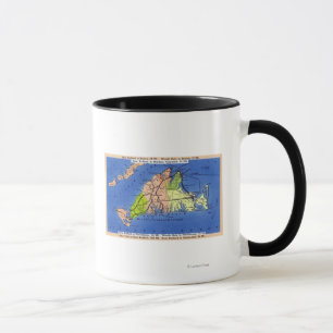 Detaillierte Karte der Insel Tasse