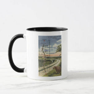 Detaillierte Karte des "Dream Highway" Tasse