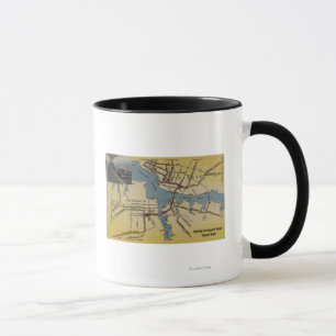 Detaillierte Karte des Norfolk-Portsmouth Bridge-T Tasse