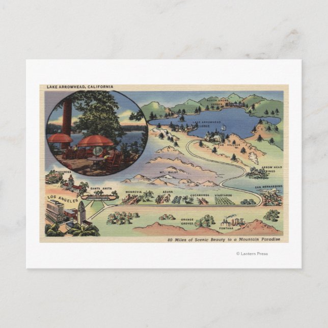 Detaillierte Karte von LA bis zum See (Vorderseite)