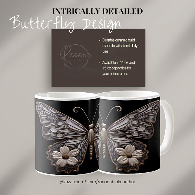Detaillierte Keramik der Butterfly-Design-Tasse Kaffeetasse (Von Creator hochgeladen)