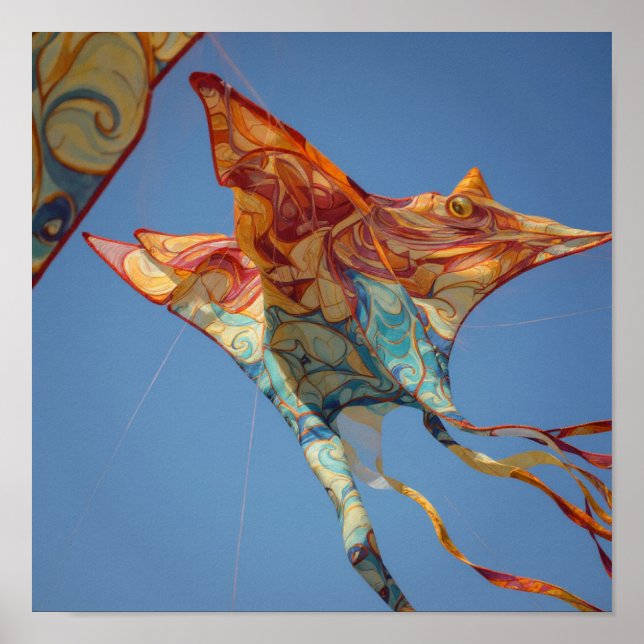 Detaillierte Kite Art - Intricate Design im Himmel Poster (Vorne)