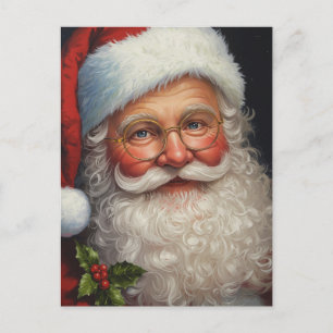 Detaillierte Klassik Vintager Weihnachtsmann Feiertagspostkarte