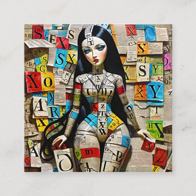 Detaillierte Kreuzworträtsel sind die perfekte Pup Quadratische Visitenkarte (Vorderseite)