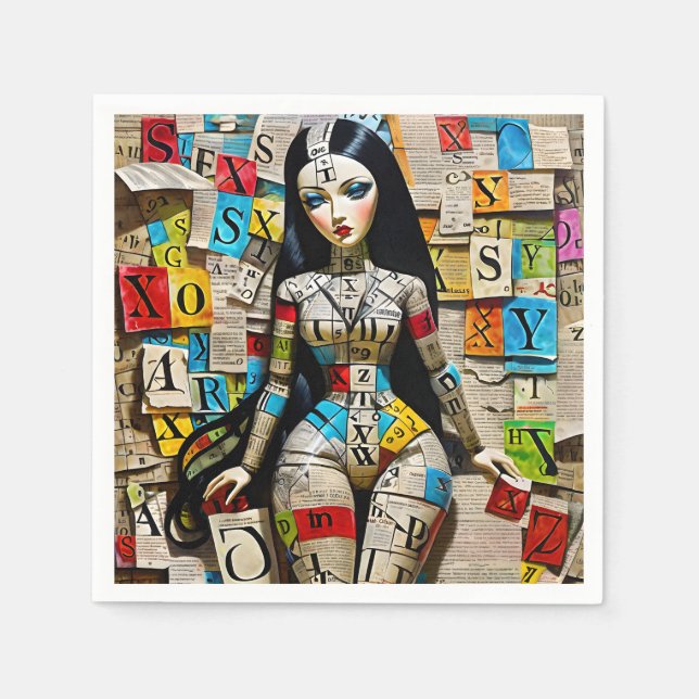 Detaillierte Kreuzworträtsel sind die perfekte Pup Serviette (Vorderseite)