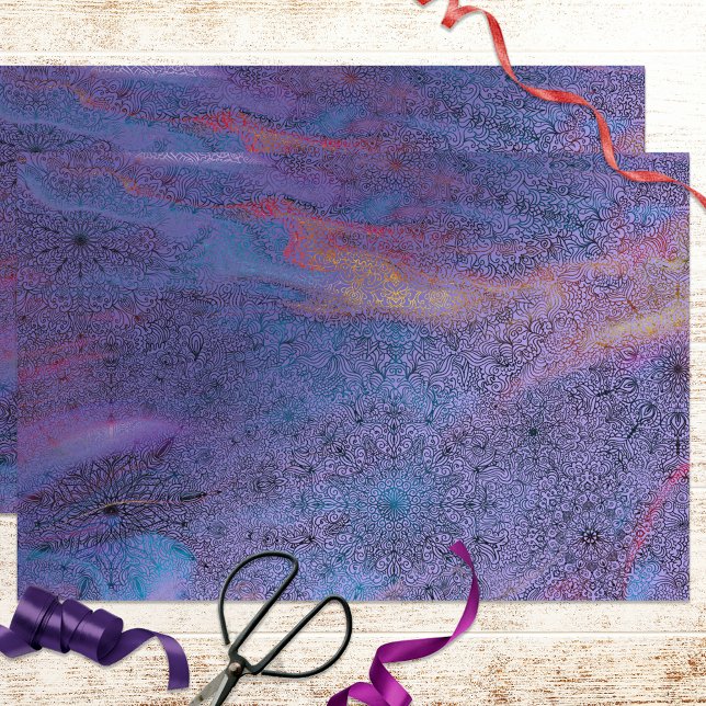 Detaillierte Lacy Hand Drawn Doodle Henna Indian A Seidenpapier (Von Creator hochgeladen)