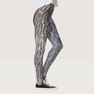 Detaillierte Leggings aus grauem und braunem Eiche