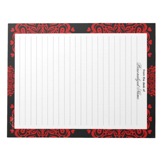 Detaillierte Lieben - Schwarz-Liner-Notepad Notizblock (Vorderseite)