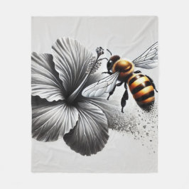 Detaillierte Makroansicht einer Honigbiene Fleecedecke