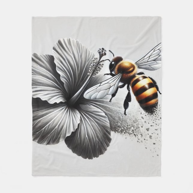 Detaillierte Makroansicht einer Honigbiene Fleecedecke (Vorderseite)