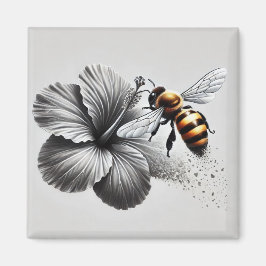 Detaillierte Makroansicht einer Honigbiene Magnet