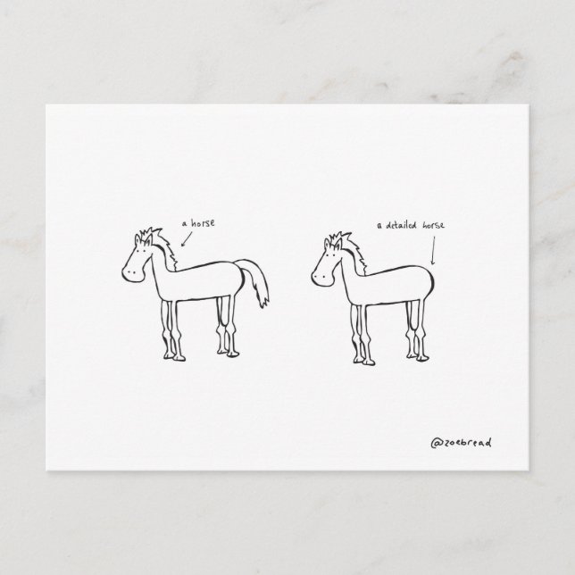 detaillierte Pferdepostkarte Postkarte (Vorderseite)