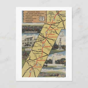 Detaillierte Postkarte der Route 15