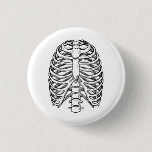 Detaillierte Rippenkäfig-Anatomie-Linienkunst Button