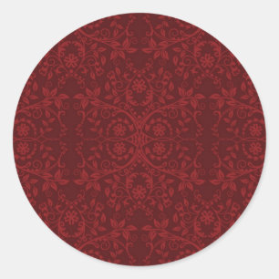 Detaillierte rote Blumenwallpaper Runder Aufkleber