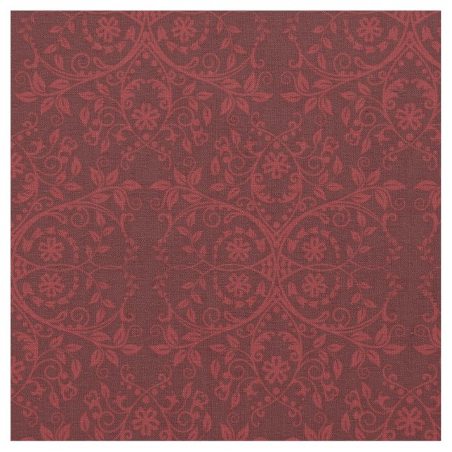 Detaillierte Rote Flora-Tapete Stoff (Nahaufnahme)