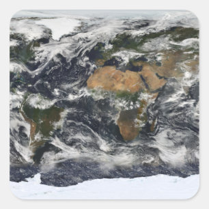 Detaillierte Satellitenansicht der Erde Quadratischer Aufkleber
