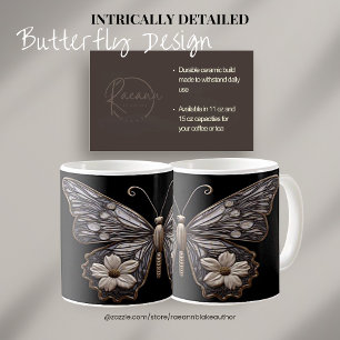 Detaillierte Schmetterlingsdesign-Keramik-Tasse Kaffeetasse