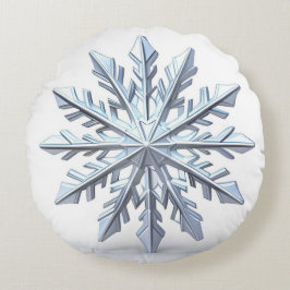 Detaillierte Snowflake-Ornament Rundes Kissen