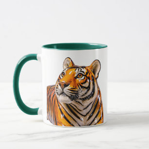 Detaillierte Tiger-Illustration Tasse