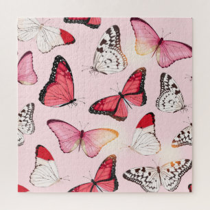 Detaillierte tropische Schmetterlinge: Vintage-Mus Puzzle