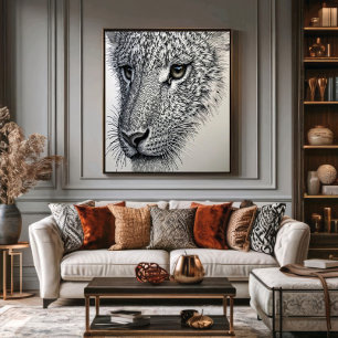 Detaillierte Wolfspur Poster