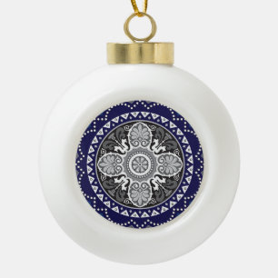 Detaillierter Blumenstrauß Paisley Design Keramik Kugel-Ornament