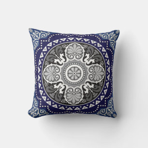 Detaillierter Blumenstrauß Paisley Design Kissen