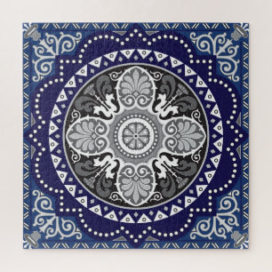 Detaillierter Blumenstrauß Paisley Design Puzzle