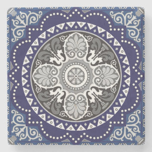 Detaillierter Blumenstrauß Paisley Design Steinuntersetzer