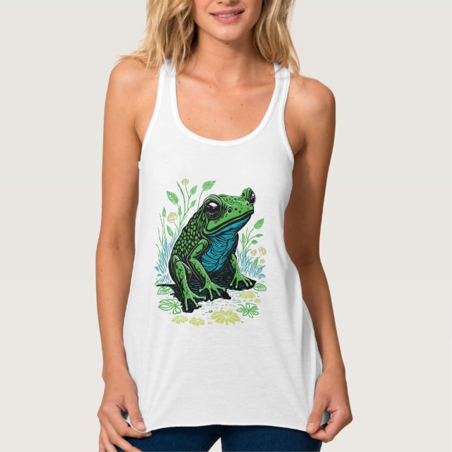 Detaillierter Teigfrosch Tank Top (Vorderseite)