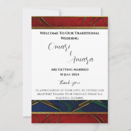 Detailliertes Afrozentrisches Hochzeitsprogramm fü Einladung