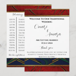Detailliertes Afrozentrisches Hochzeitsprogramm fü Einladung