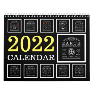 Detailliertes Astronomiesymbol Kalender