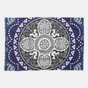 Detailliertes Blumen-Schal Paisley-Design Geschirrtuch