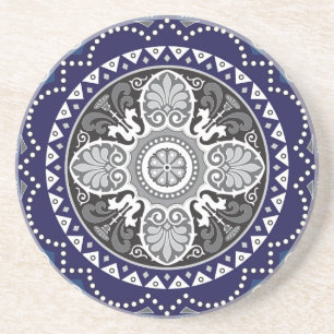 Detailliertes Blumen-Schal Paisley-Design Getränkeuntersetzer