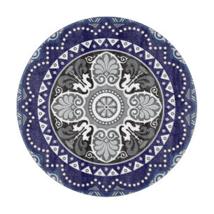Detailliertes Blumen-Schal Paisley-Design Schneidebrett