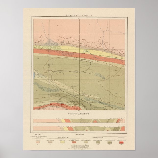 Detailliertes Geologie-Blatt XII Poster (Vorne)