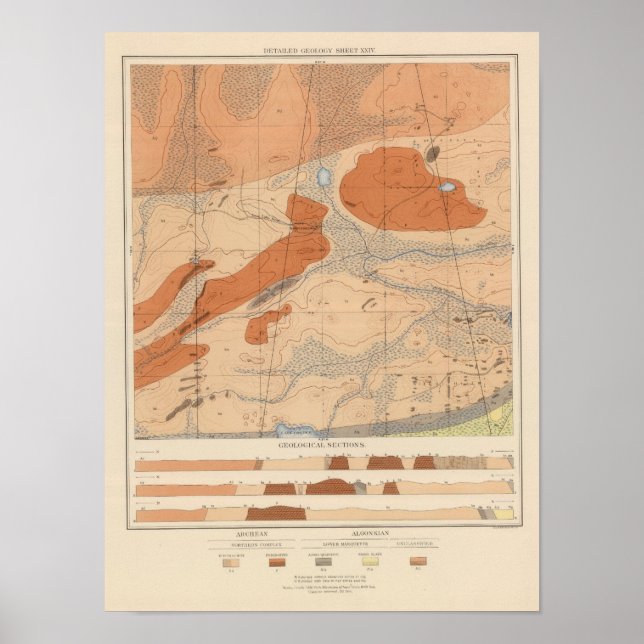 Detailliertes Geologie-Blatt XXIV Poster (Vorne)