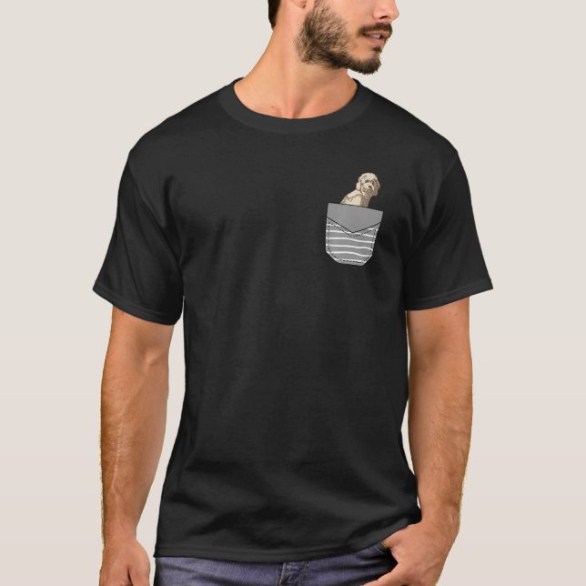 Detailliertes Hunde-Cockapoo in Pocket Premium T-Shirt (Vorderseite)