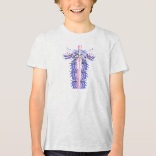 Detailliertes Lila-Drachenschwert Tri-Blend Shirt