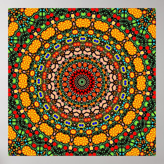 Detailliertes Mandala-Design Poster (Vorne)