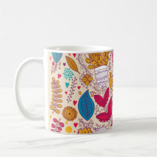Detailliertes Muster für Vintages Blumenmuster Kaffeetasse