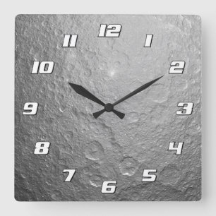 Detailliertes Vollmond-Foto Hochauflösende Mondo Quadratische Wanduhr